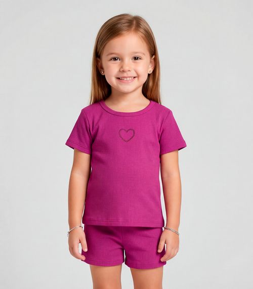 Conjunto Infantil Feminino Blusa e Short Select Rosa