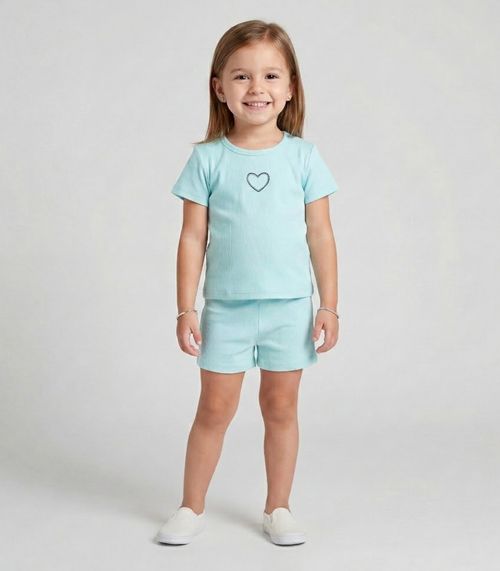 Conjunto Infantil Feminino Blusa e Short Select Azul