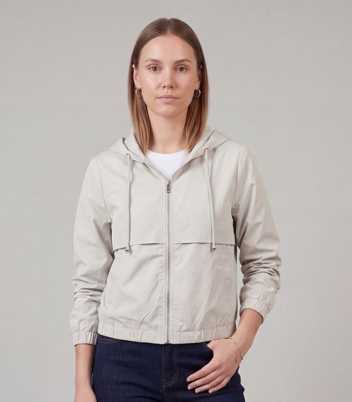 Jaqueta Feminina Com Capuz Sea Surf Bege