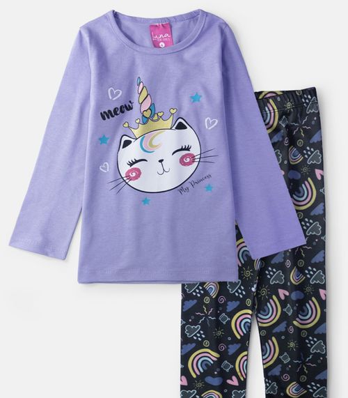 Conjunto Infantil Menina Meia Estação Laluna Roxo