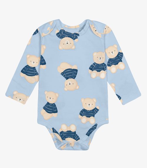 Body Infantil Manga Longa Cotton Trick Nick Azul