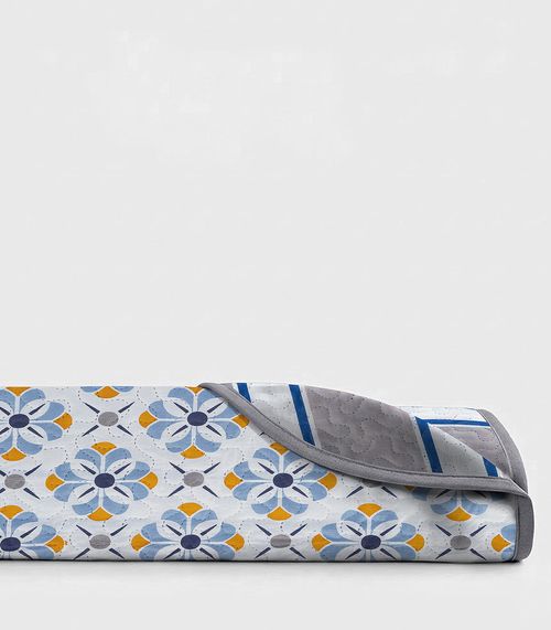 Colcha Dupla Face Solteiro 150 Fios Camesa Cinza