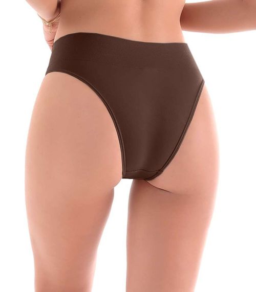 Calcinha Tanga Cós Largo sem Costura Zee Rucci Marrom