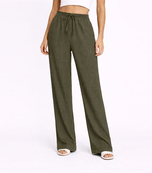 Calça Risca De Giz Feminina Em Air Flow Renaluci Verde