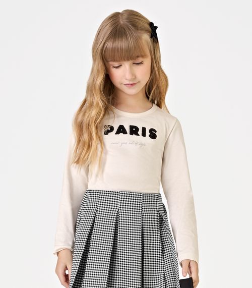 Blusa Feminina Infantil Cotton Trick Nick Bege