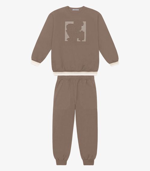 Conjunto Blusão com Calça Menino Trick Nick Marrom