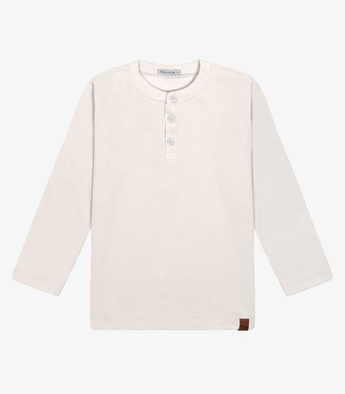 Polo Infantil Manga Longa Menino Trick Nick Bege