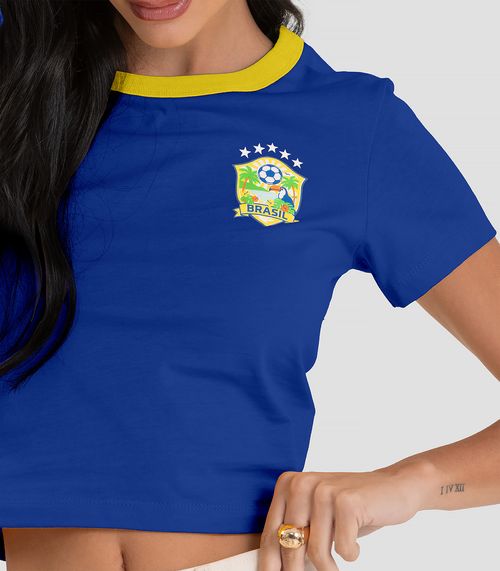 Blusa Feminina em Cotton Leve Brasil Dianna Azul