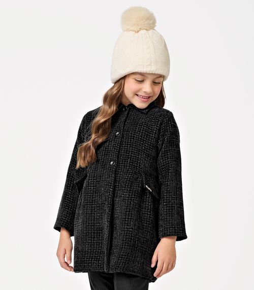 Casaco Feminino Infantil Tweed Trick Nick Preto
