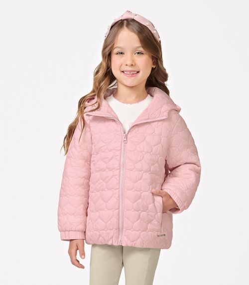 Jaqueta Feminina Infantil Matelassada Trick Nick Rosa