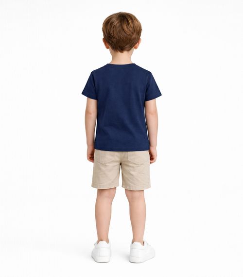 Blusa Infantil Unissex Manga Curta Lisa Soletex Azul