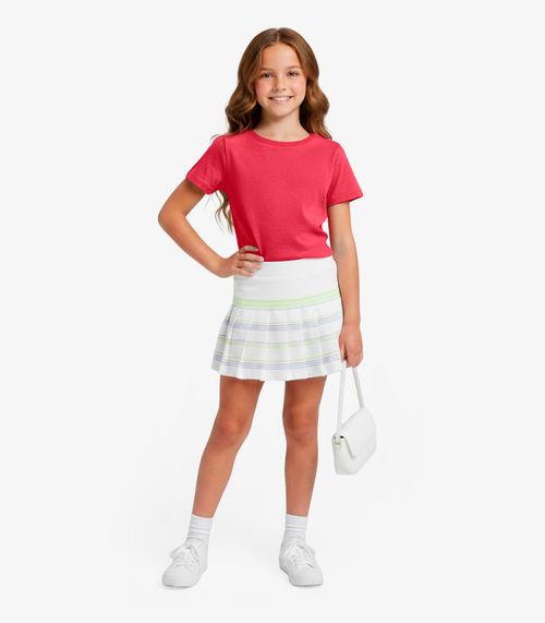 Blusa Infantil Unissex Manga Curta Lisa Soletex Rosa