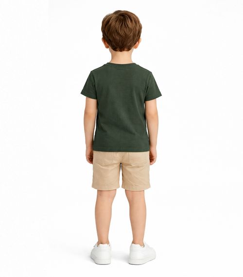 Blusa Infantil Unissex Manga Curta Lisa Soletex Verde