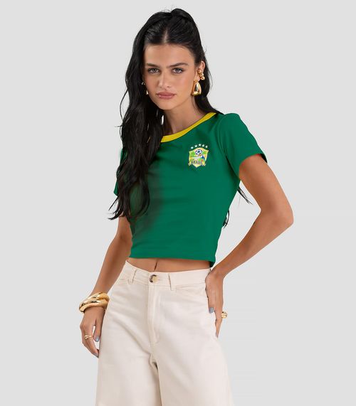 Blusa Feminina em Cotton Leve Brasil Dianna Verde