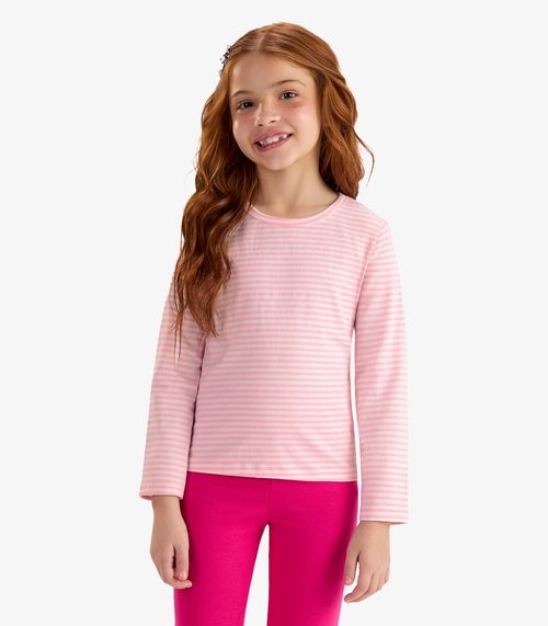 Blusa Manga Longa Rovi Kids Feminina Rosa