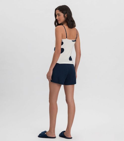 Pijama Curto Feminino Mensageiro Dos Sonhos Azul Marinho