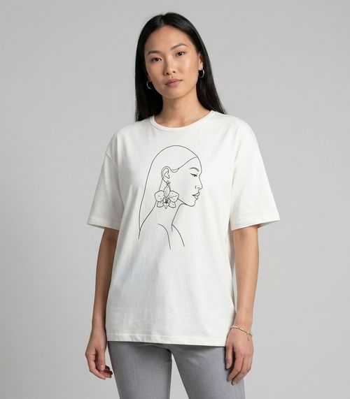 Blusa Feminina Com Estampa Localizada Infinita Cor Bege