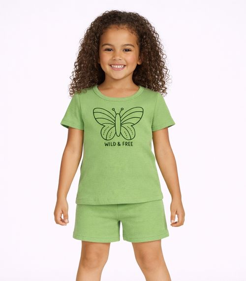 Conjunto Feminino Infantil Regata E Short Select Verde