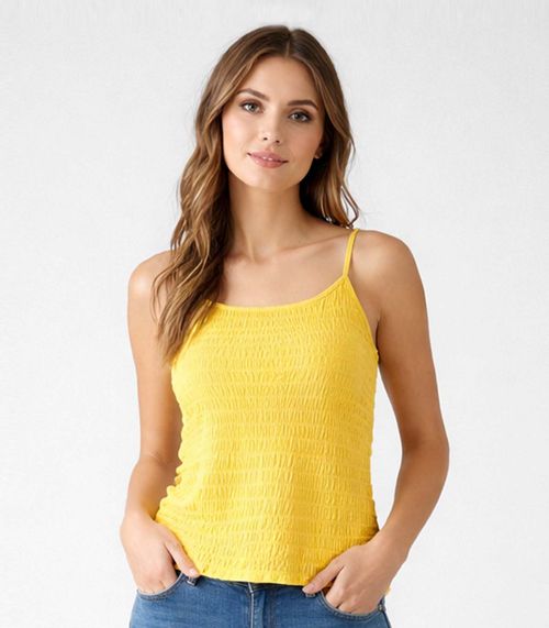 Blusa Feminina De Alça Básica Infinita Cor Amarelo