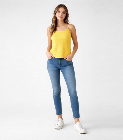 Blusa Feminina De Alça Básica Infinita Cor Amarelo