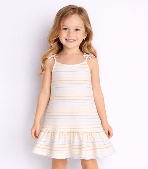 Vestido Infantil Alça Com Laço Nas Pontas Select Azul