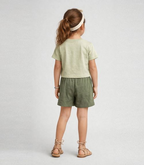 onjunto Feminino Infantil Blusa E Short Select Verde