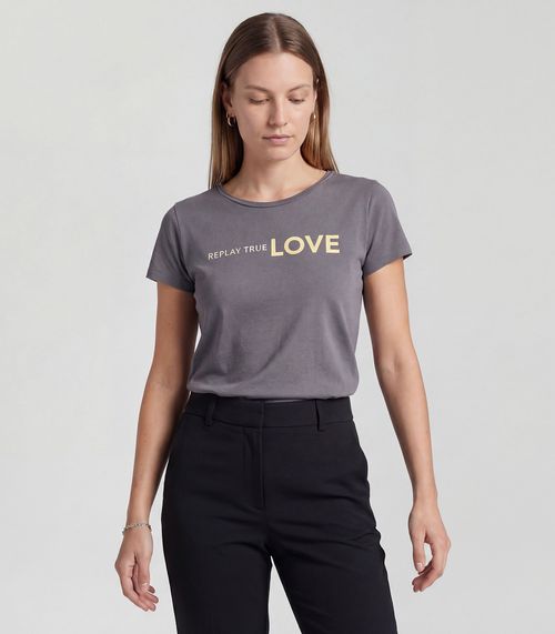 Blusa Feminina Cotton Com Estampa Infinita Cor Cinza