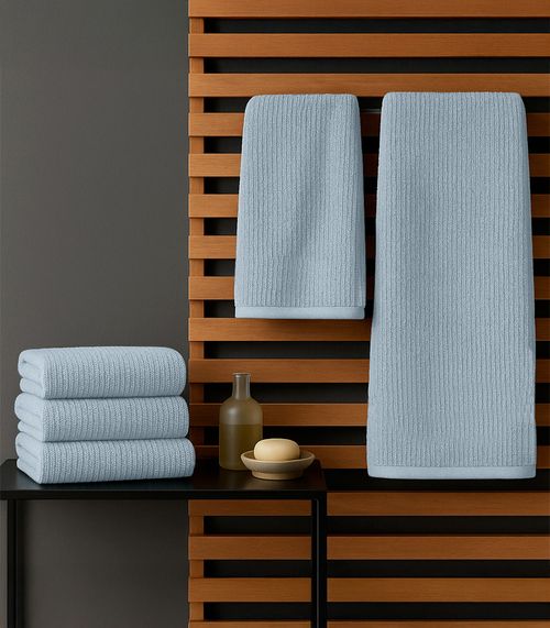 Kit Toalha De Rosto E Banho Algodão Rovitex Home Azul