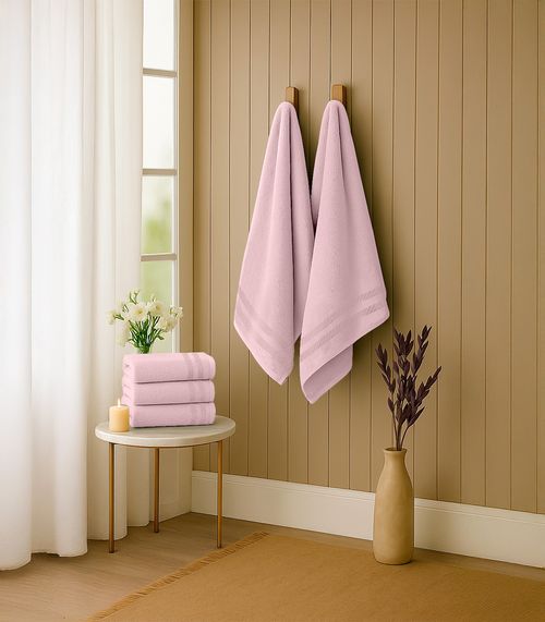 Kit 2 Toalhas De Banho De Algodão Rovitex Home Rosa