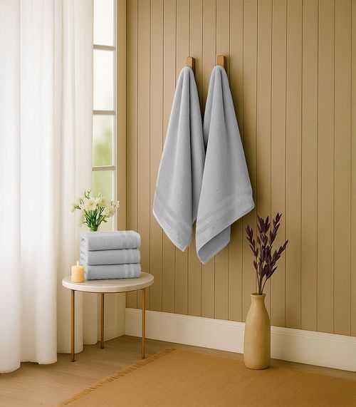 Kit 2 Toalhas De Banho De Algodão Rovitex Home Cinza