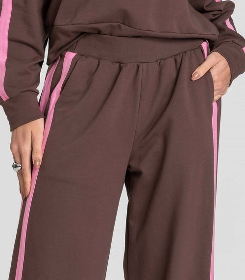 Calça Feminina Pantalona em Molecotton Dianna Marrom
