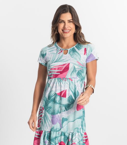Vestido Midi Feminino Estampado Helanca Select Verde
