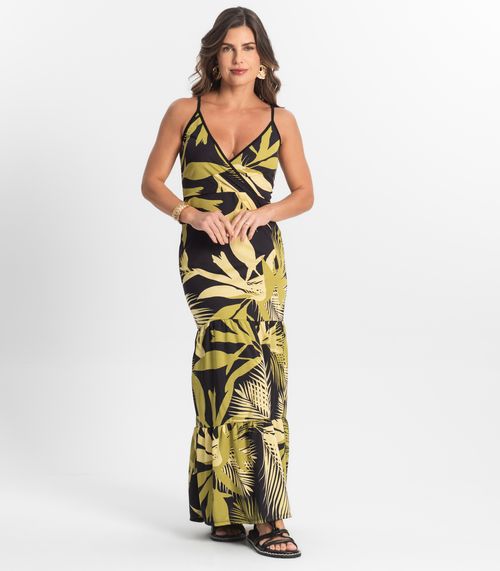 Vestido Longo Feminino Transpassado Select Preto