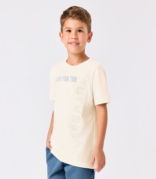 Camiseta Masculina Infantil Com Estampa Trick Nick Bege