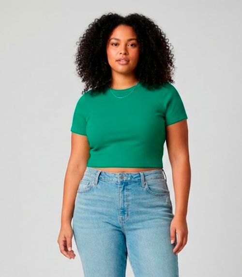 Blusa Feminina Com Tecido Canelado Rovitex Verde