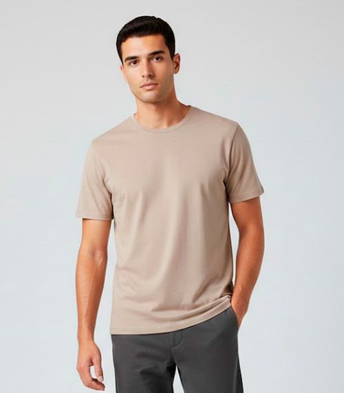 Camiseta Masculina Básica Com Gola Redonda Rovitex Marrom
