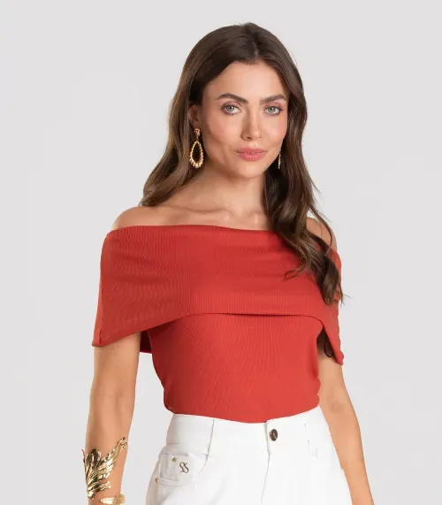 Blusa Feminina Ombro a Ombro Dianna Vermelho