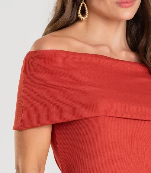 Blusa Feminina Ombro a Ombro Dianna Vermelho