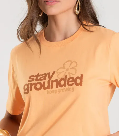 T-Shirt Feminina em Meia Malha Dianna Laranja
