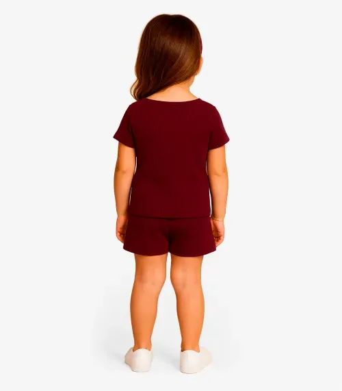 Conjunto Menina Infantil Blusa e Shorts Select Vermelho