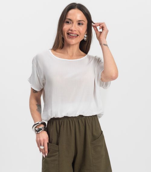 Blusa Feminina manga curta Infinita Cor Branco