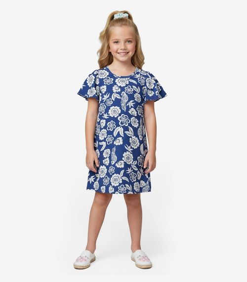 Vestido Infantil Feminino Estampado Select Azul
