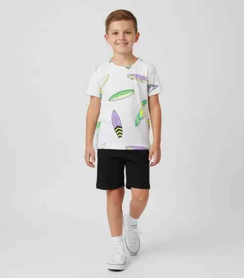 Conjunto Infantil Camiseta e Bermuda Rovitex Kids Branco