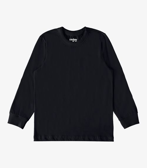 Camiseta Manga Longa Básica Rovitex Kids Preto