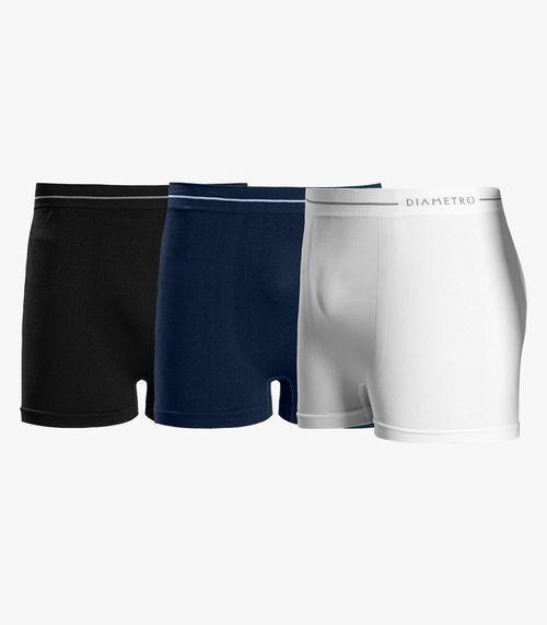 Kit 3 Cuecas Boxer Lisa De Poliamida Diametro Unica