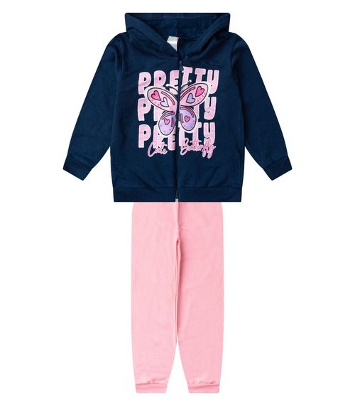 Conjunto Moletom Menina Jaqueta E Calça Select Azul