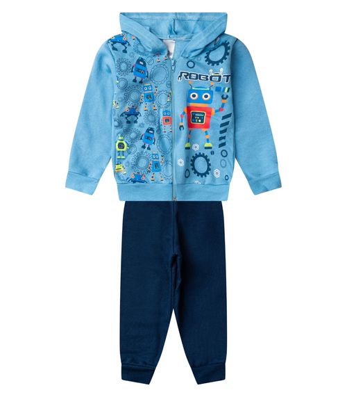 Conjunto Moletom Menino Jaqueta E Calça Select Azul