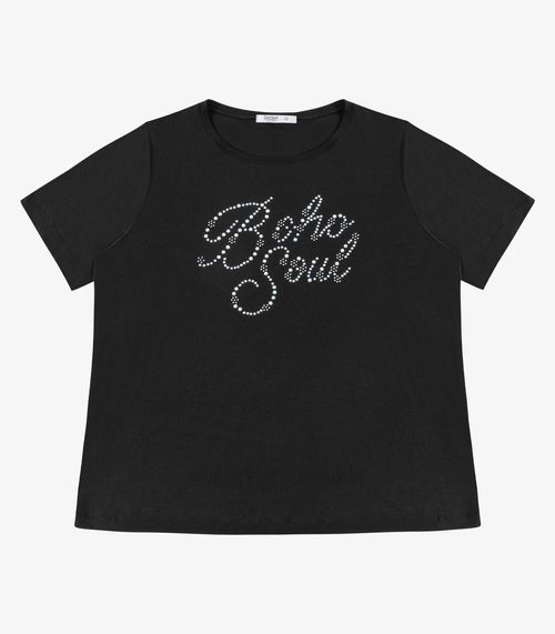 Blusa Feminina Manga Curta Secret Glam Preto