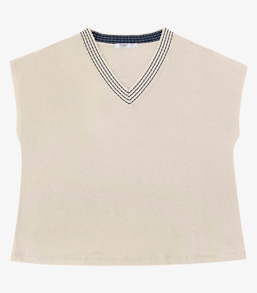 Blusa Feminina Manga Morcego Secret Glam Bege