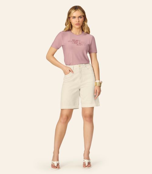 Blusa Feminina Com Estampa Em Foil Viscose Endless Rosa